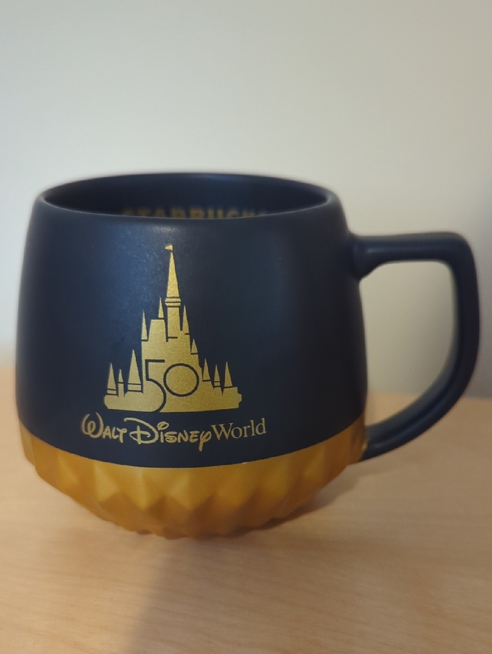 Starbucks Disney Walt Disney World 50th Anniversary Black & Gold  Mug New